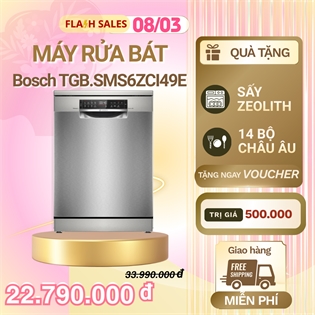 Máy rửa chén Bosch TGB.SMS6ZCI49E Tích hợp ZEOLITH - Sấy hoàn hảo